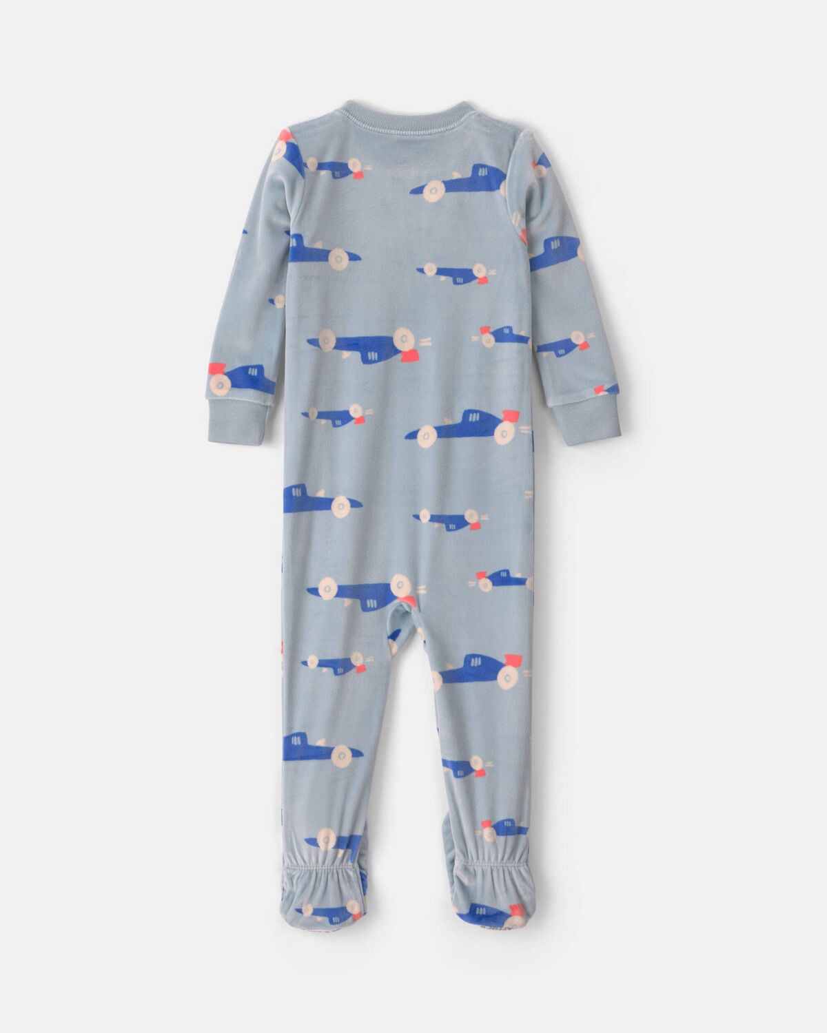 Toddler Boy 1-Piece Cars DreamPlush Snug Fit Footed Pajama - Blue - Image 2