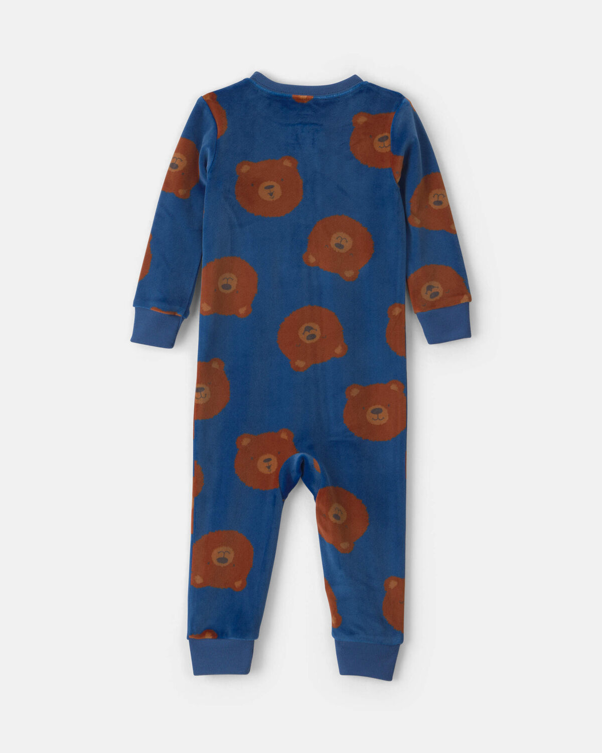 Toddler Boy 1-Piece Bear DreamPlush Snug Fit Pajama - Navy Blue - Image 2