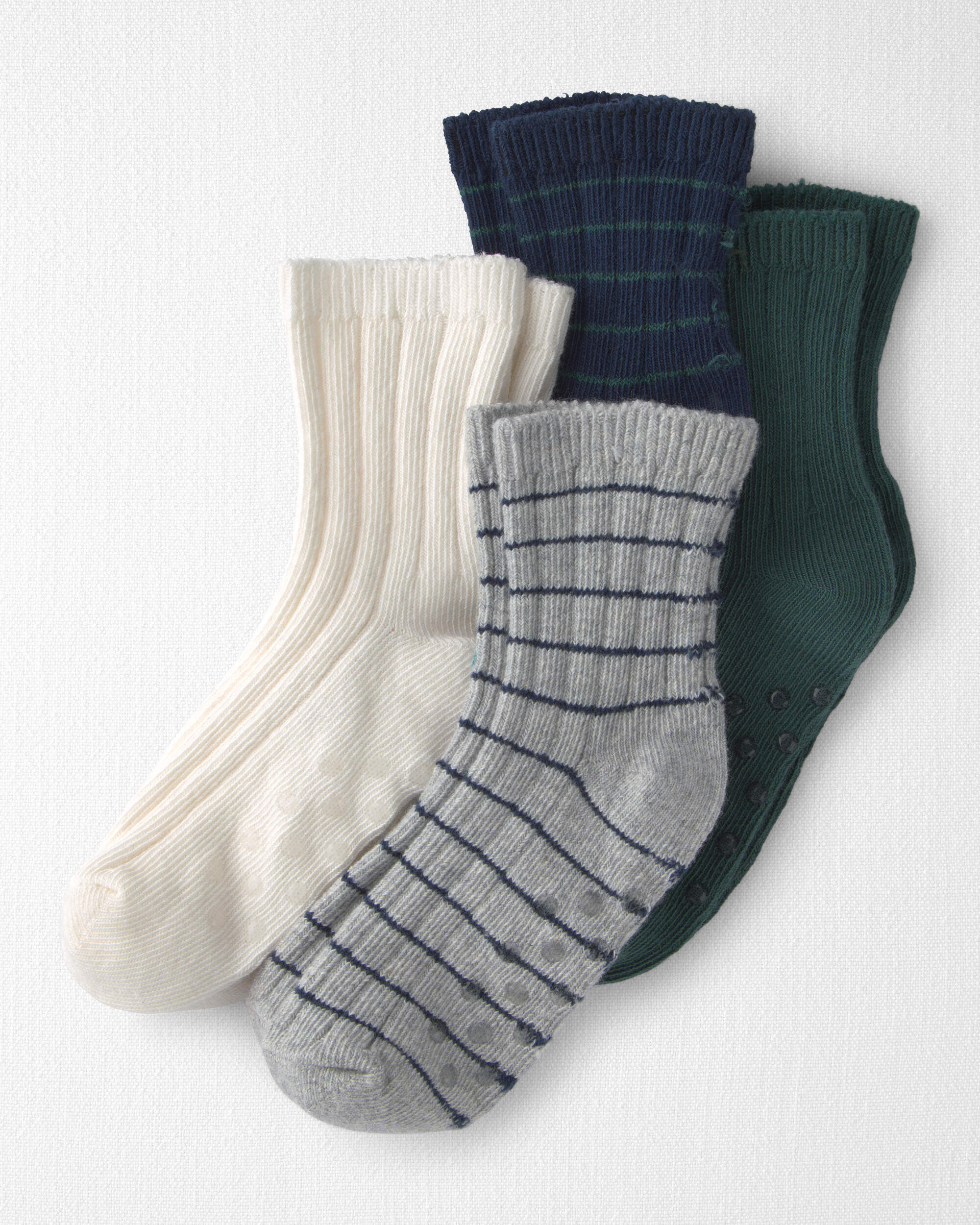 Toddler 4-Pack No-Slip Ankle Socks Made with Organic Cotton - Image 3