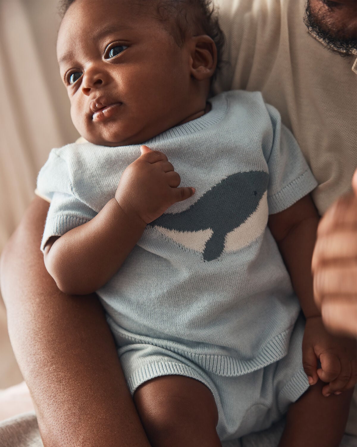 Baby 2-Piece Whale Short-Sleeve Sweater Top & Short Set - Blue - Image 2