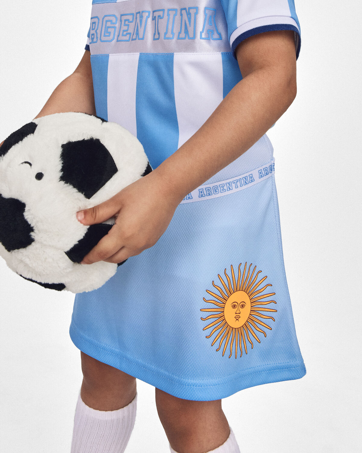 Girls Umbro Argentina Active Skort - Light Blue/White - Image 2