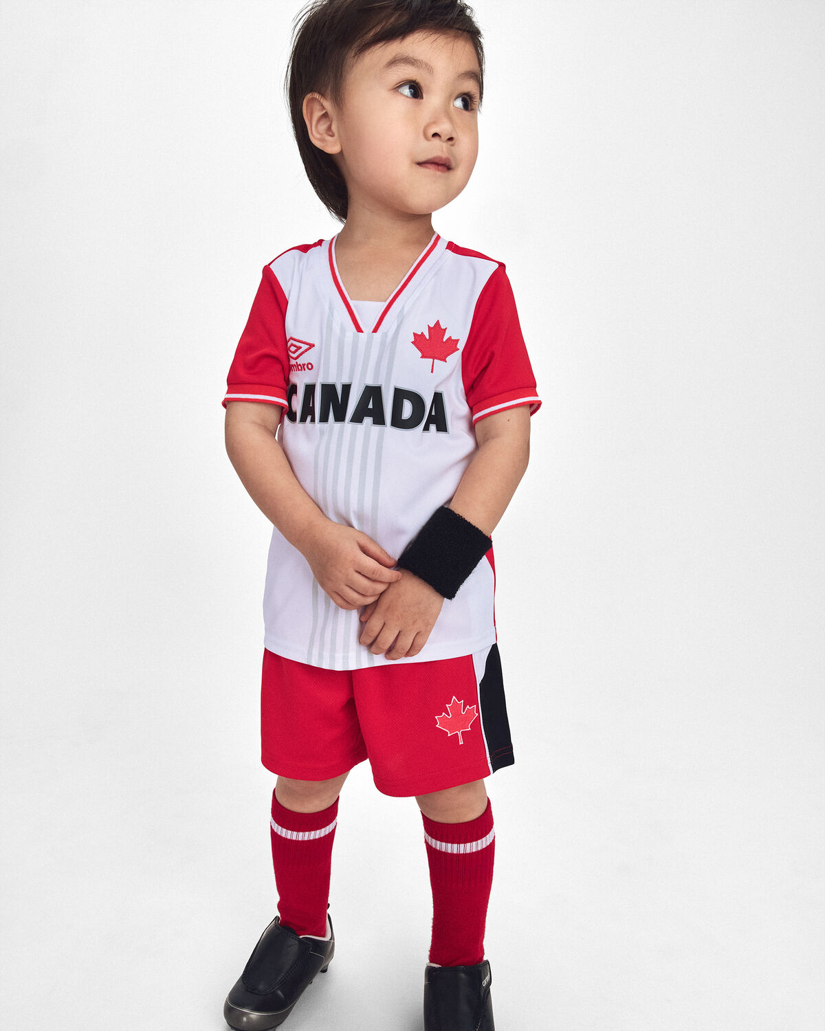 Toddler Umbro Canada Mesh Soccer Shorts - Red/White/Black - Image 2