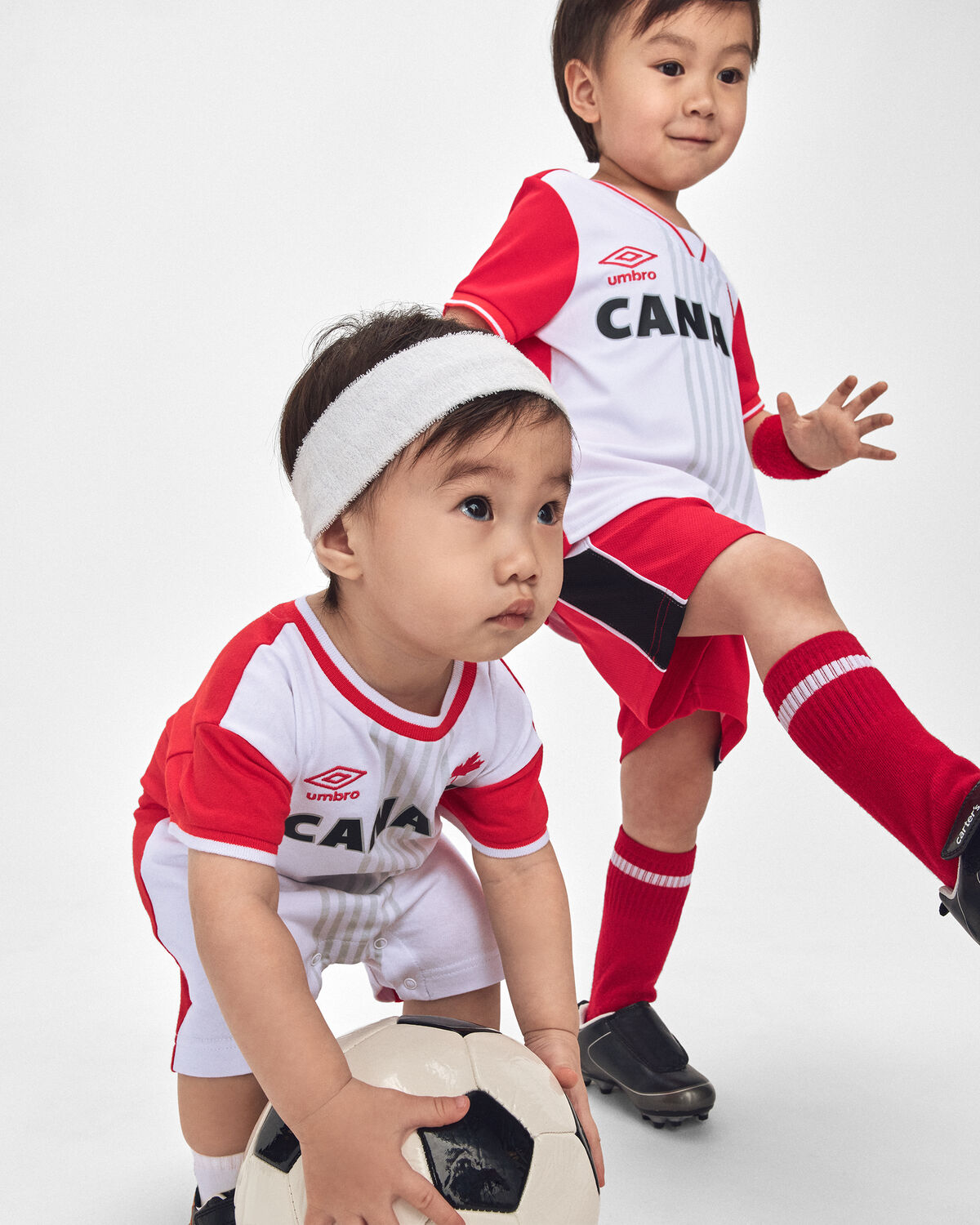 Toddler Umbro Canada Mesh Soccer Shorts - Red/White/Black - Image 3