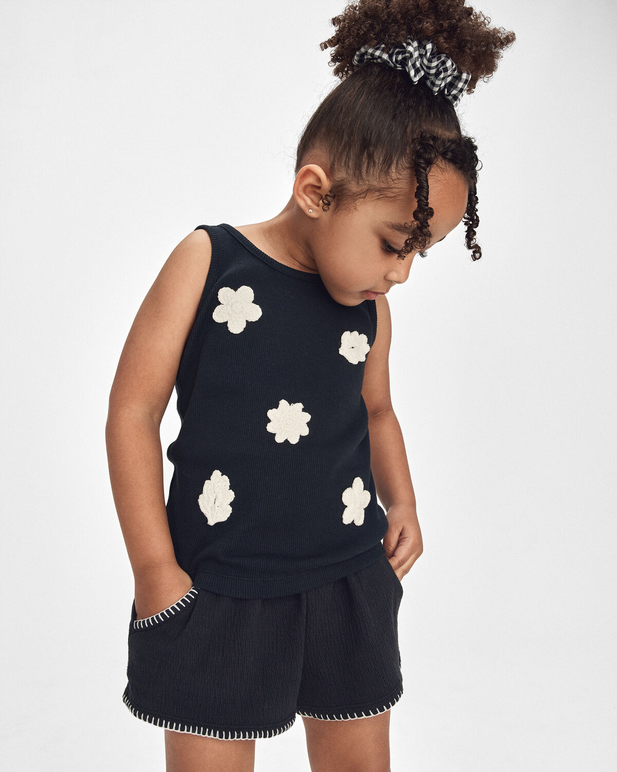 Toddler Girl Crinkle Shorts - Black - Image 3
