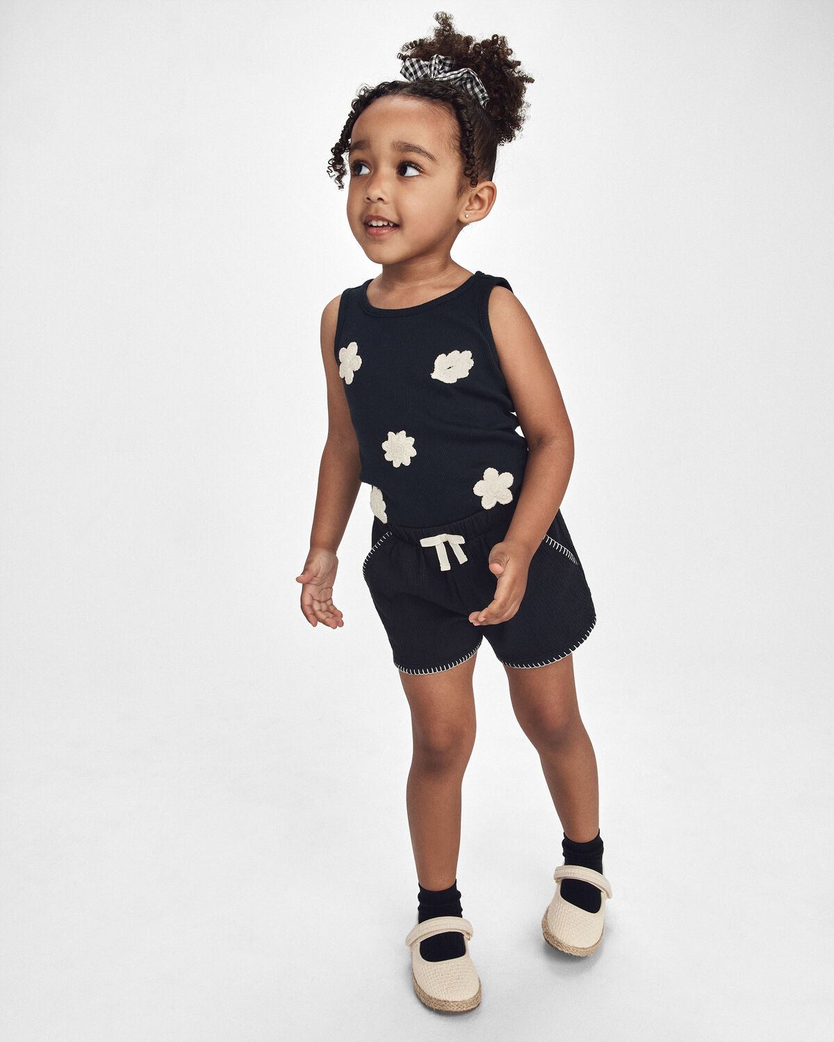 Toddler Girl Crinkle Shorts - Black - Image 2