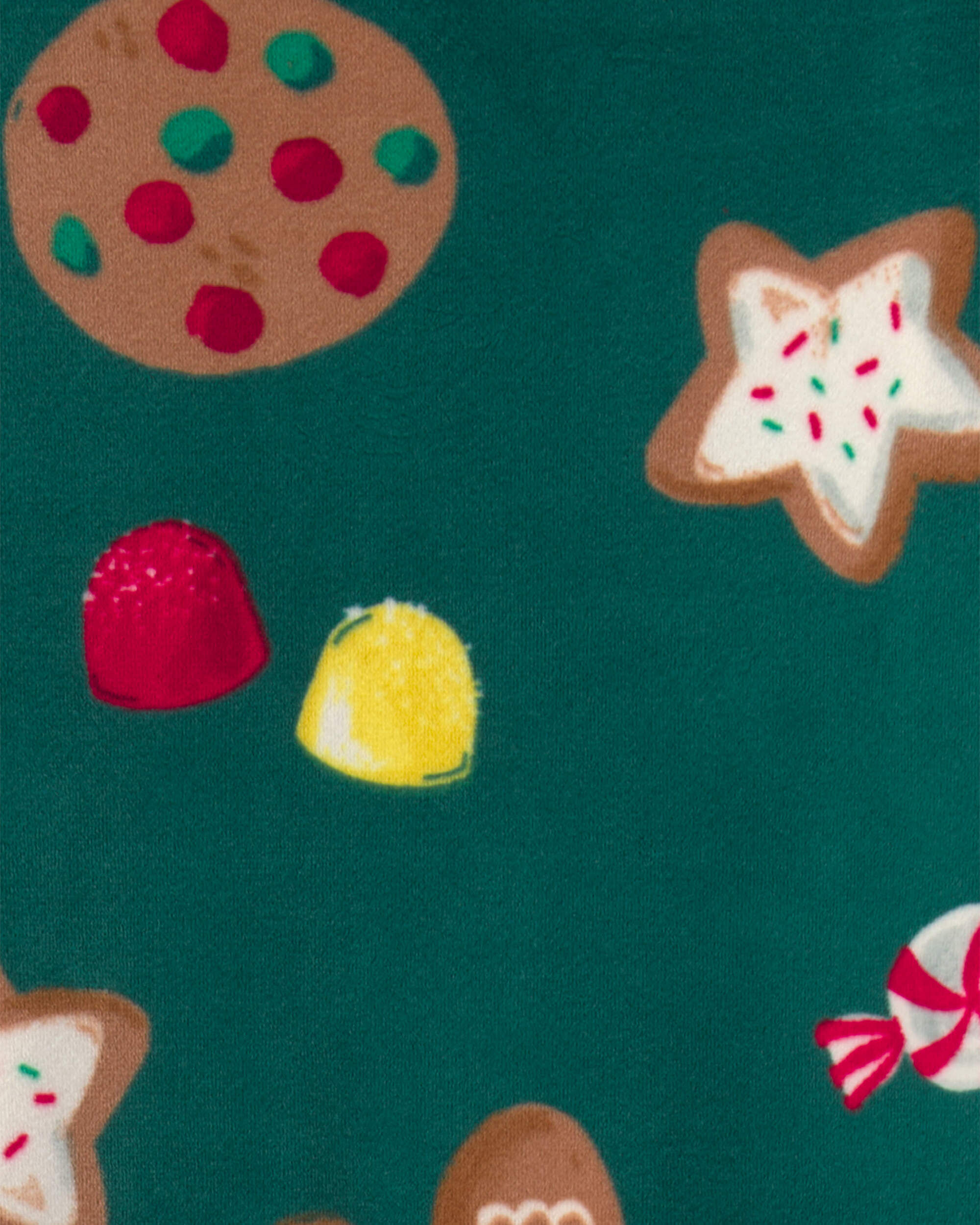 Toddler 2-Piece Christmas Gingerbread DreamPlush Snug Fit Pajama Set - Green - Image 3