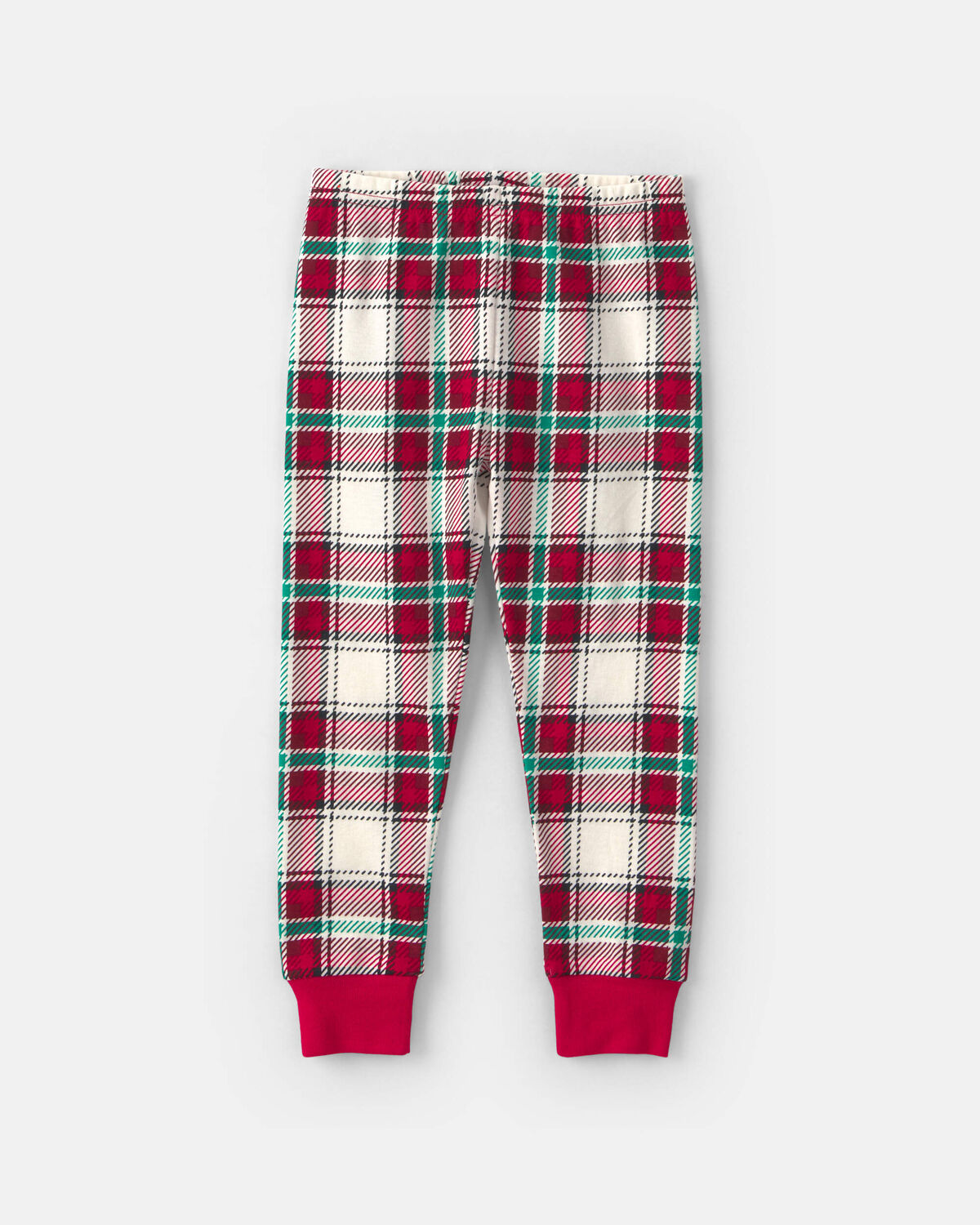 Toddler 2-Piece Christmas Plaid 100% Cotton Snug Fit Pajama Set - Red/Green - Image 2