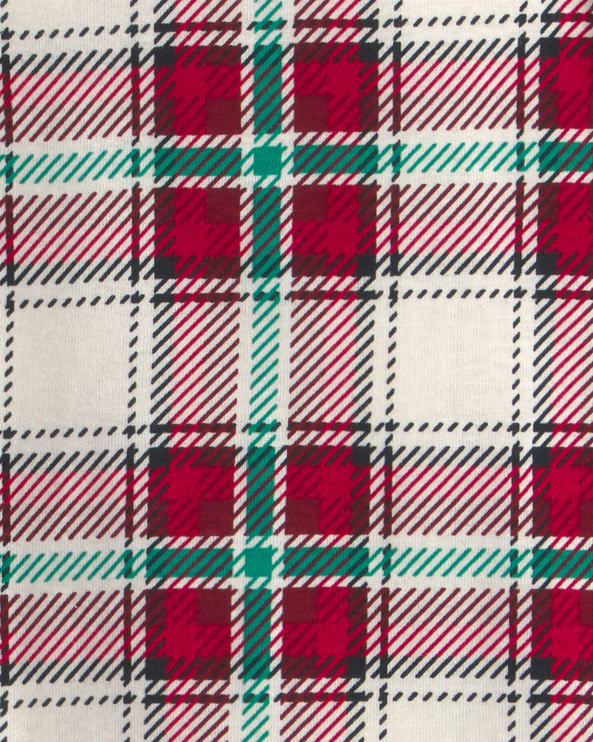 Toddler 2-Piece Christmas Plaid 100% Cotton Snug Fit Pajama Set - Red/Green - Image 3