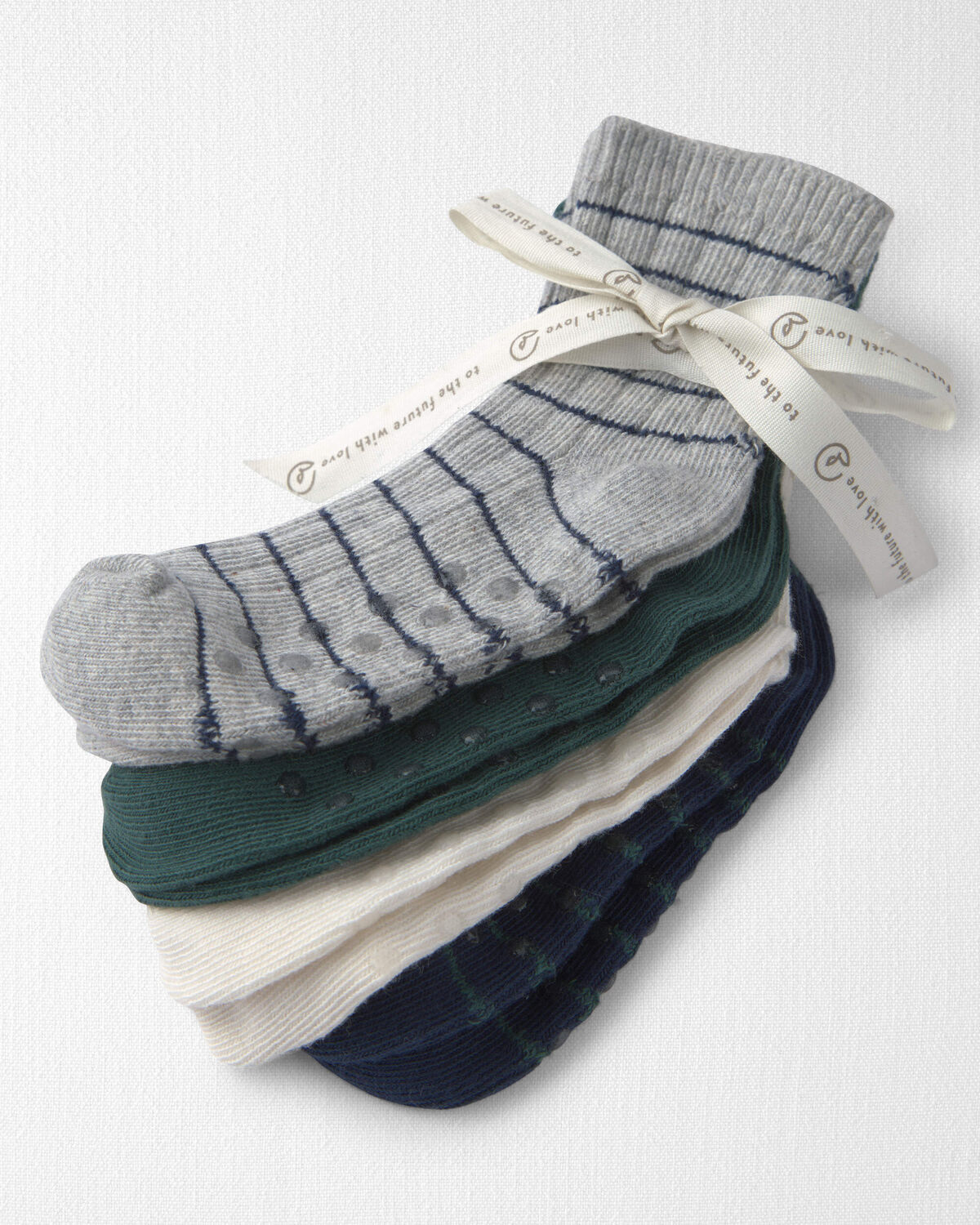 Toddler 4-Pack No-Slip Ankle Socks Made with Organic Cotton - Image 2
