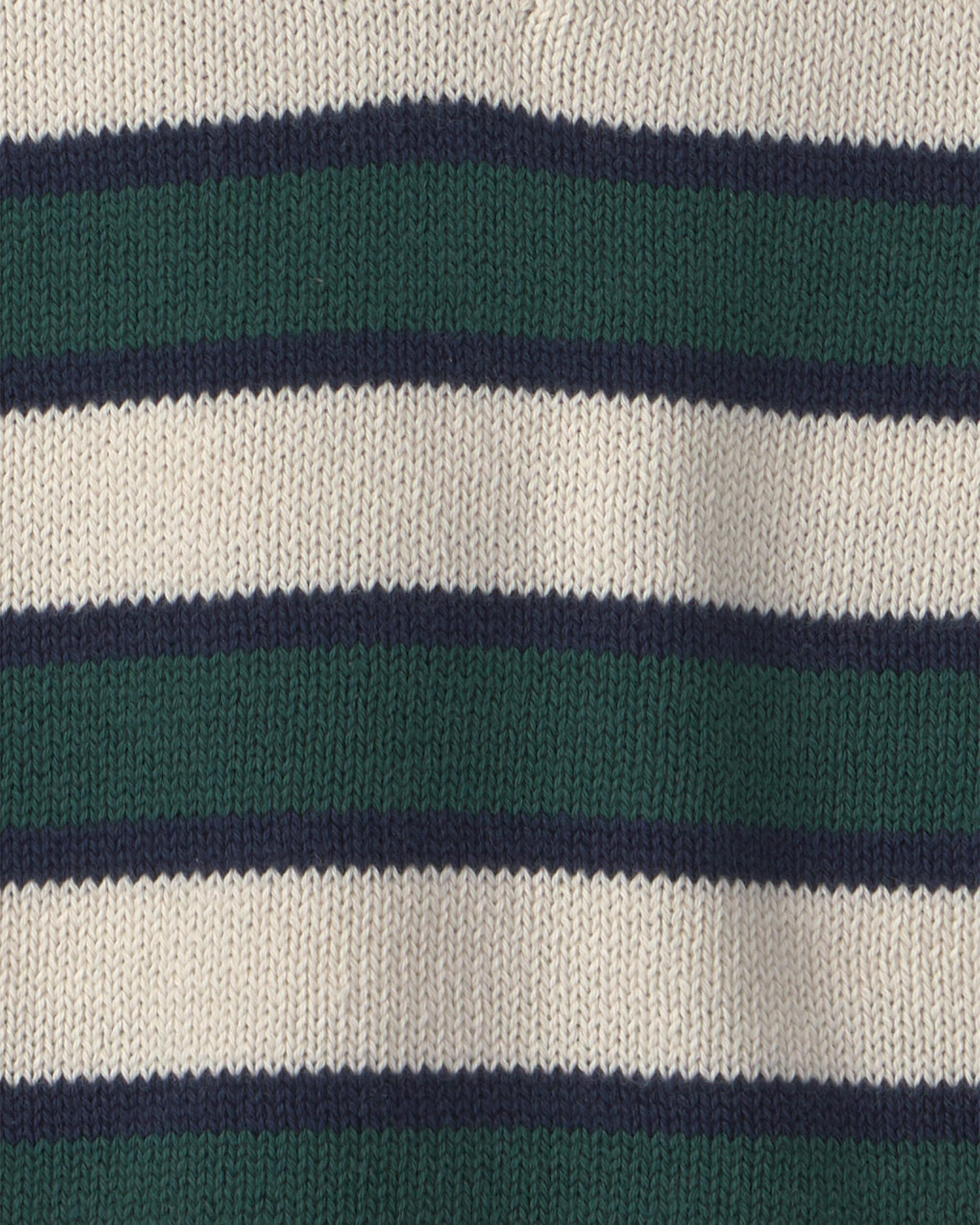 Toddler Boy Organic Cotton Sweater Knit Polo in Stripes - Image 4