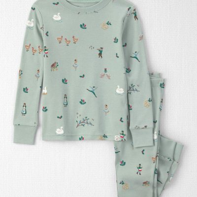 Toddler 2-Piece Organic Cotton Pajamas in 12 Days of Christmas Print