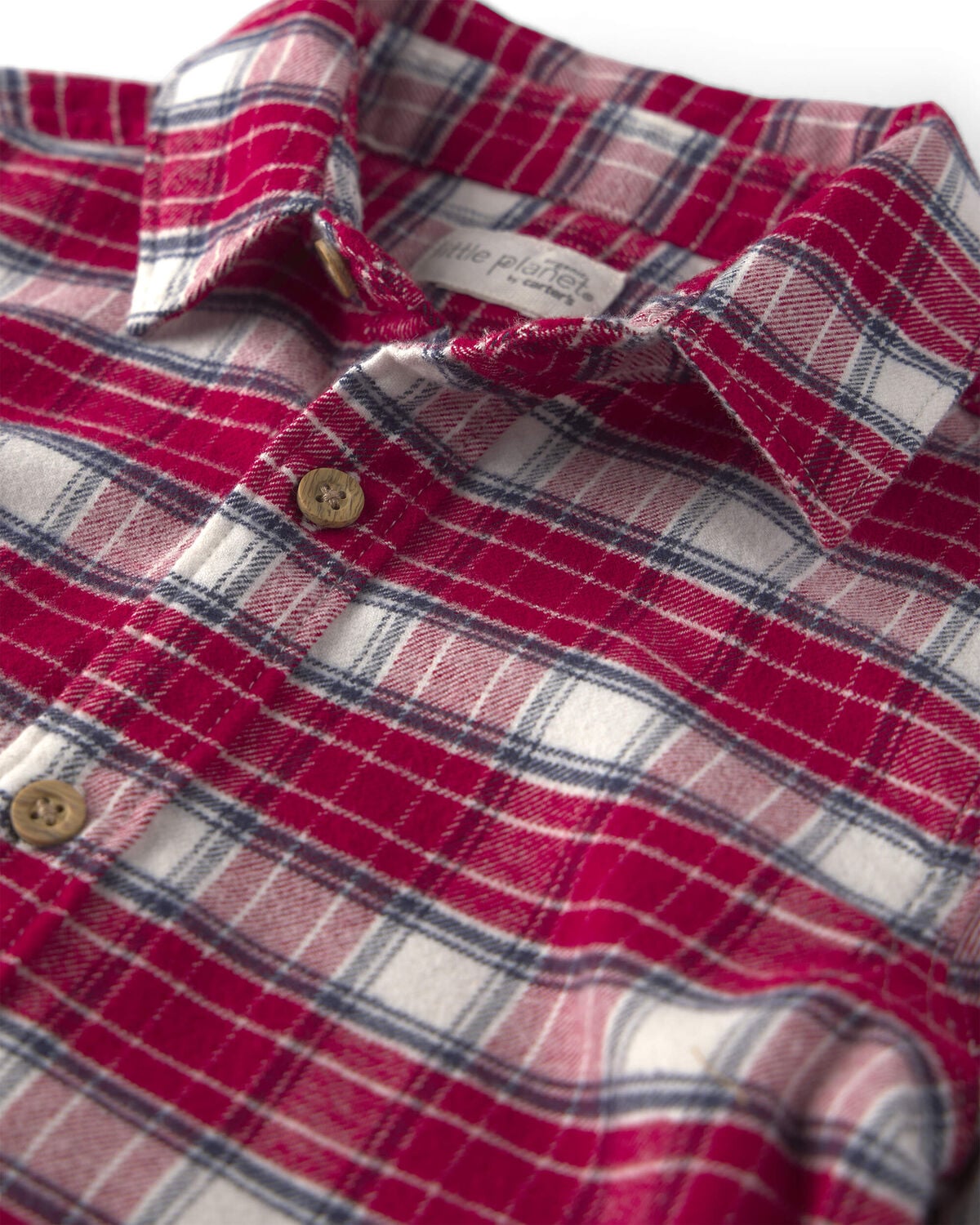 Toddler Boy Organic Cotton Flannel Button-Down Shirt - Image 3