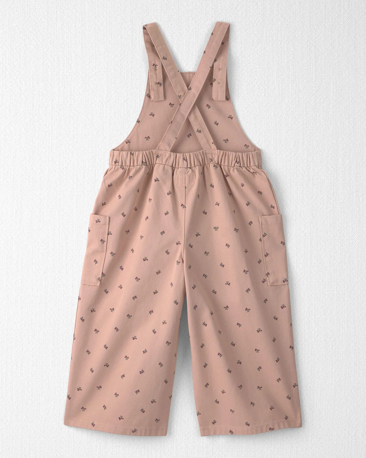 Toddler Girl Organic Cotton Twill Wide Leg Overalls - Image 2