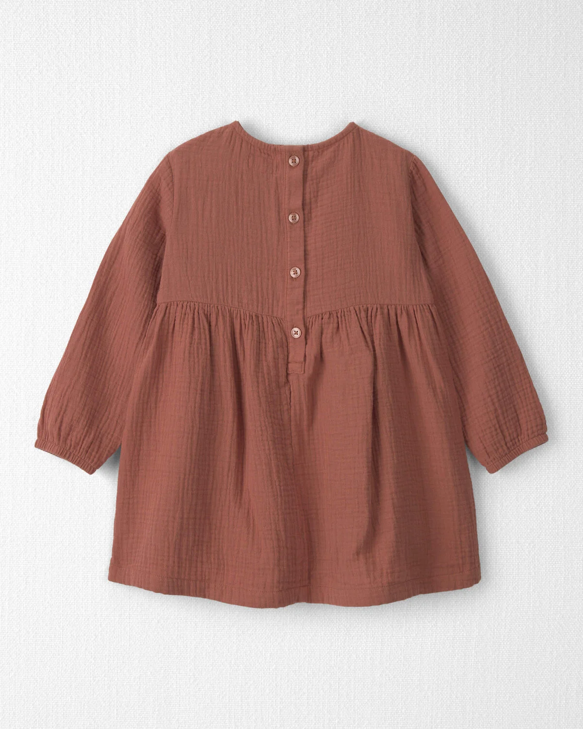 Toddler Girl Organic Cotton Embroidered Gauze Dress - Image 2