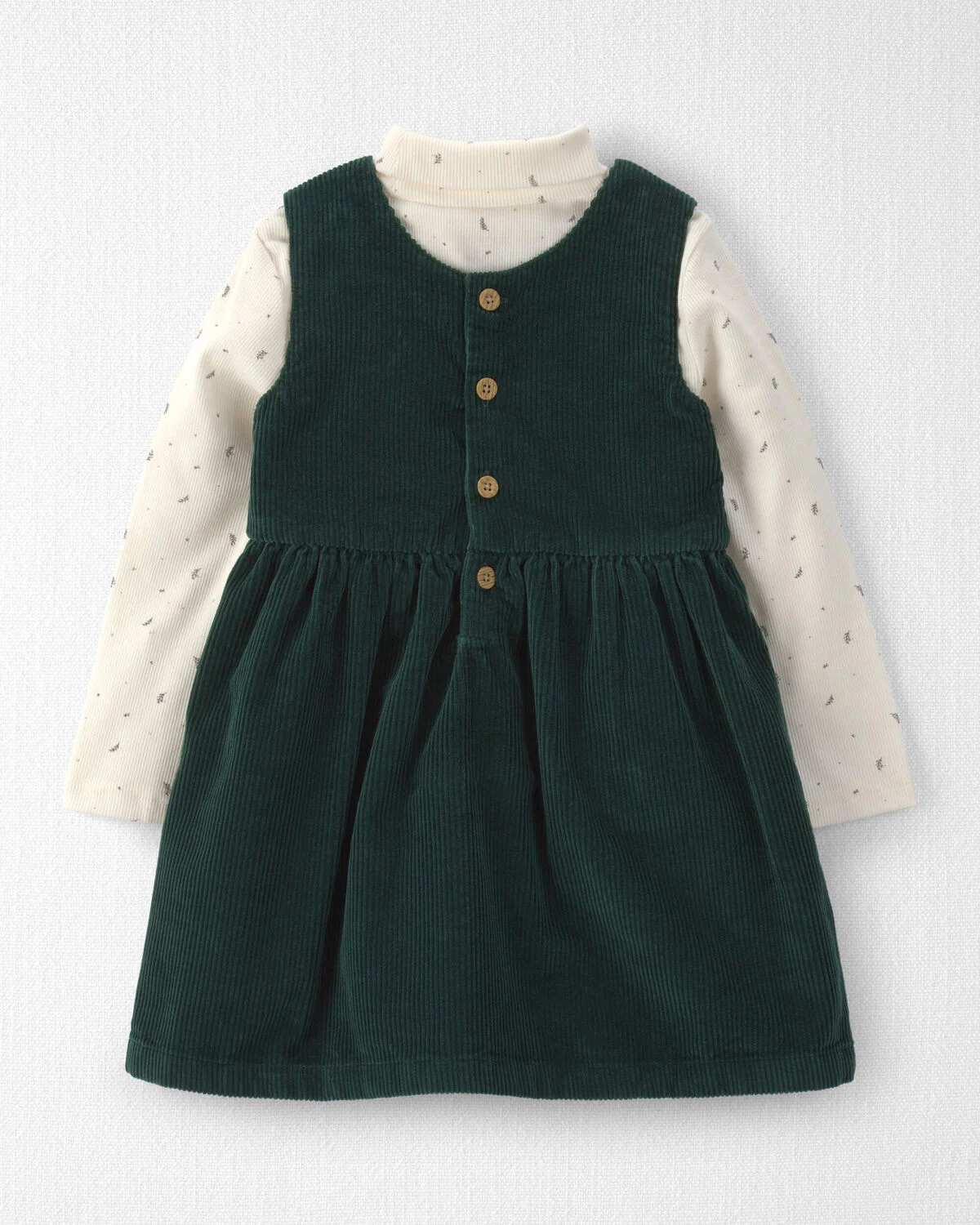 Toddler Girl 2-Piece Organic Cotton Corduroy Jumper Set - Image 2