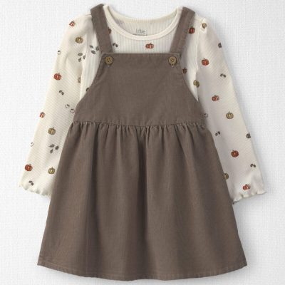 Toddler Girl 2-Piece Organic Cotton Corduroy Jumper Set