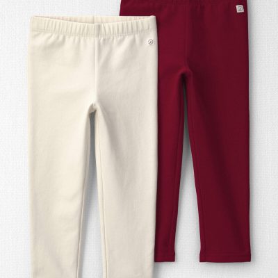 Toddler Girl 2-Pack Fleece Leggings Made with Organic Cotton