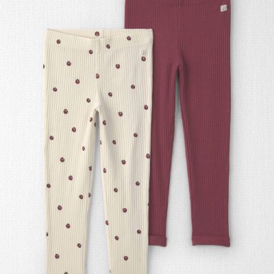 Toddler Girl 2-Pack Organic Cotton Leggings