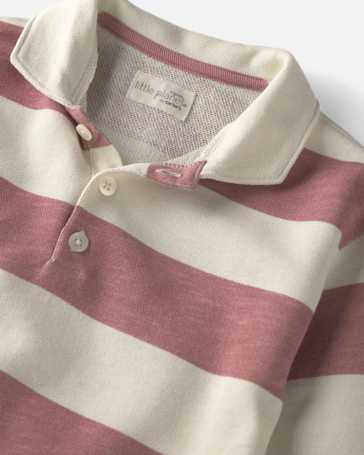 Toddler Girl Organic Cotton French Terry Rugby Polo - Image 2