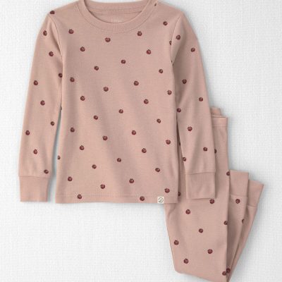 Toddler Girl 2-Piece Organic Cotton Pajamas in Apples