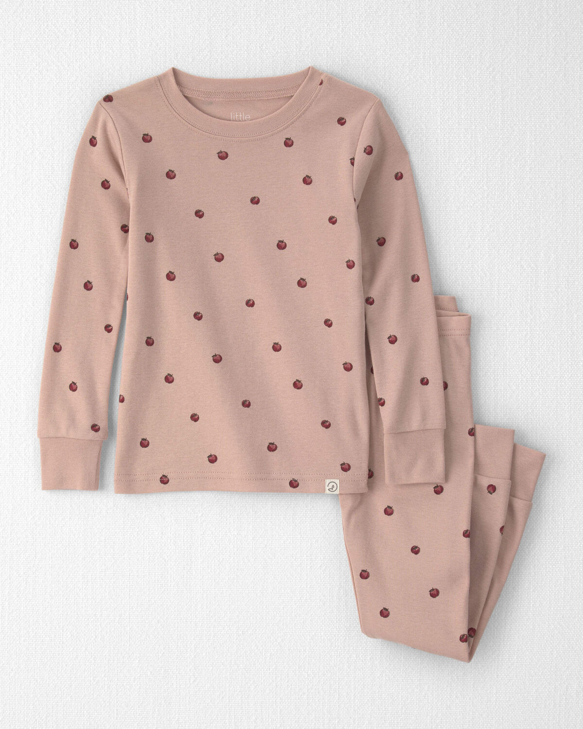 Toddler Girl 2-Piece Organic Cotton Pajamas in Apples