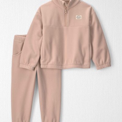 Toddler Girl 2-Piece Recycled Microfleece Top & Pant Set