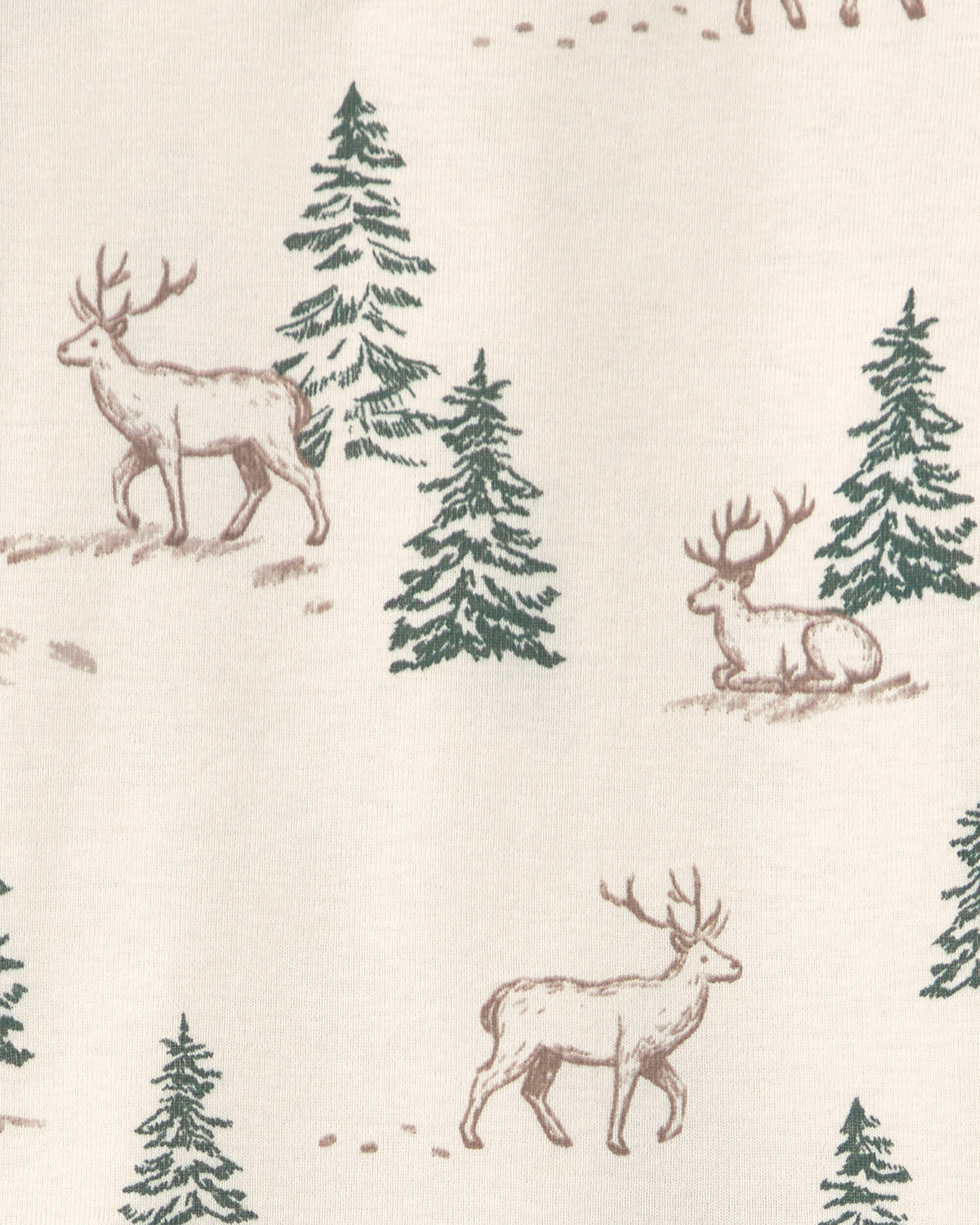 Toddler 2-Piece Organic Cotton Pajamas in Reindeer Forest - Image 4