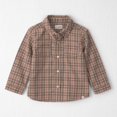 Toddler Boy Organic Cotton Flannel Button-Down Shirt