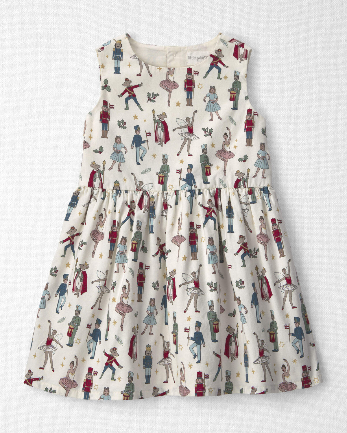 Toddler Girl 2-Piece Organic Cotton Cardigan Dress Set in Nutcracker - Image 2