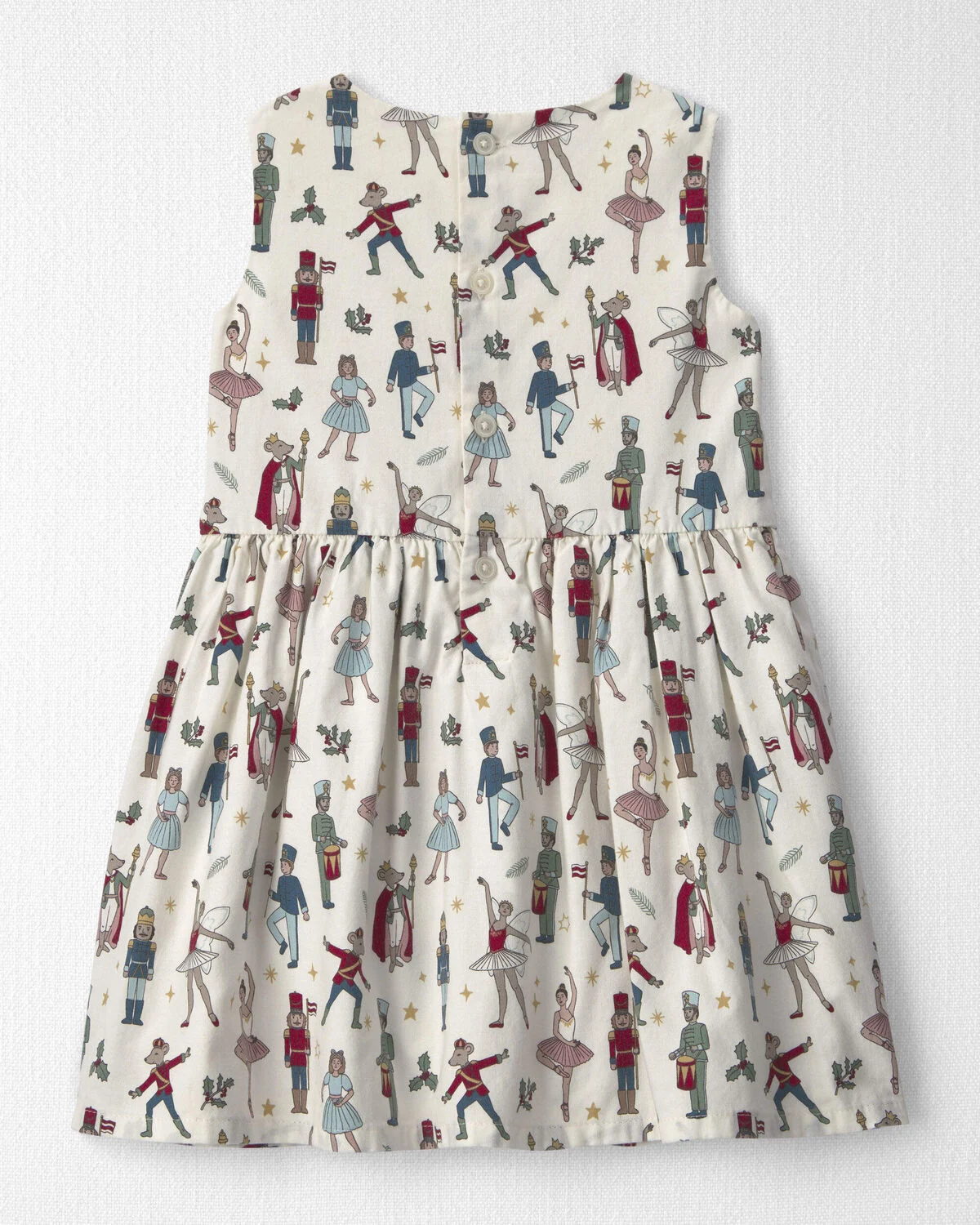 Toddler Girl 2-Piece Organic Cotton Cardigan Dress Set in Nutcracker - Image 3