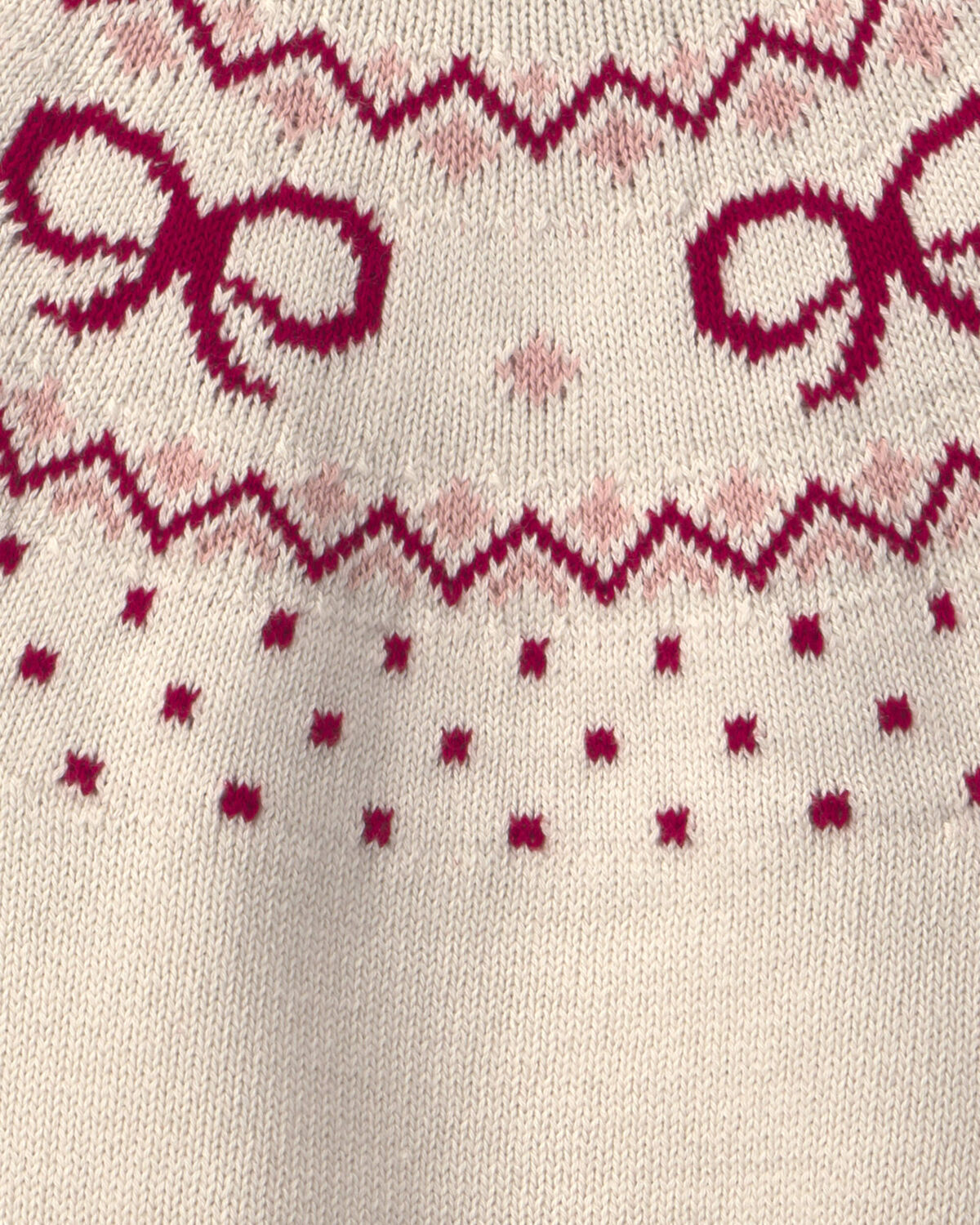 Toddler Girl Organic Cotton Fair Isle Sweater Knit Pullover - Image 2