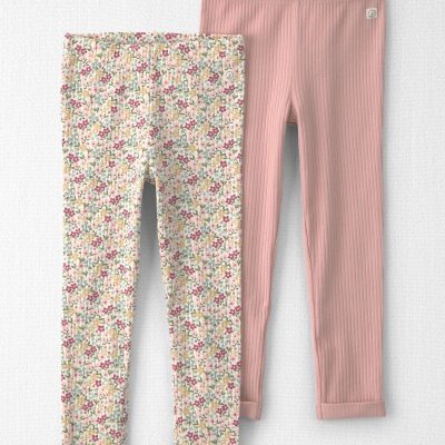 Toddler Girl 2-Pack Organic Cotton Leggings