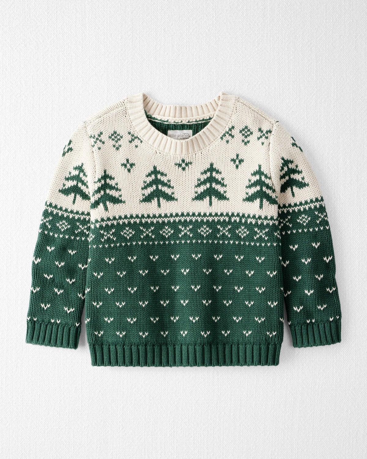 Toddler Organic Cotton Fair Isle Sweater Knit Pullover