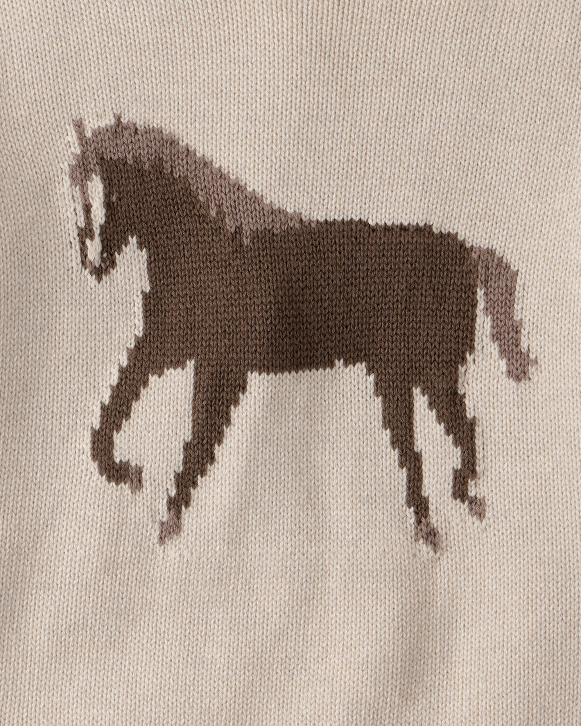 Toddler Organic Cotton Horse Sweater Knit Pullover - Image 4