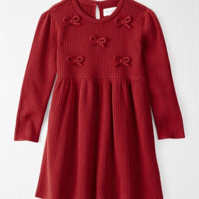Toddler Girl Organic Cotton Sweater Knit Dress