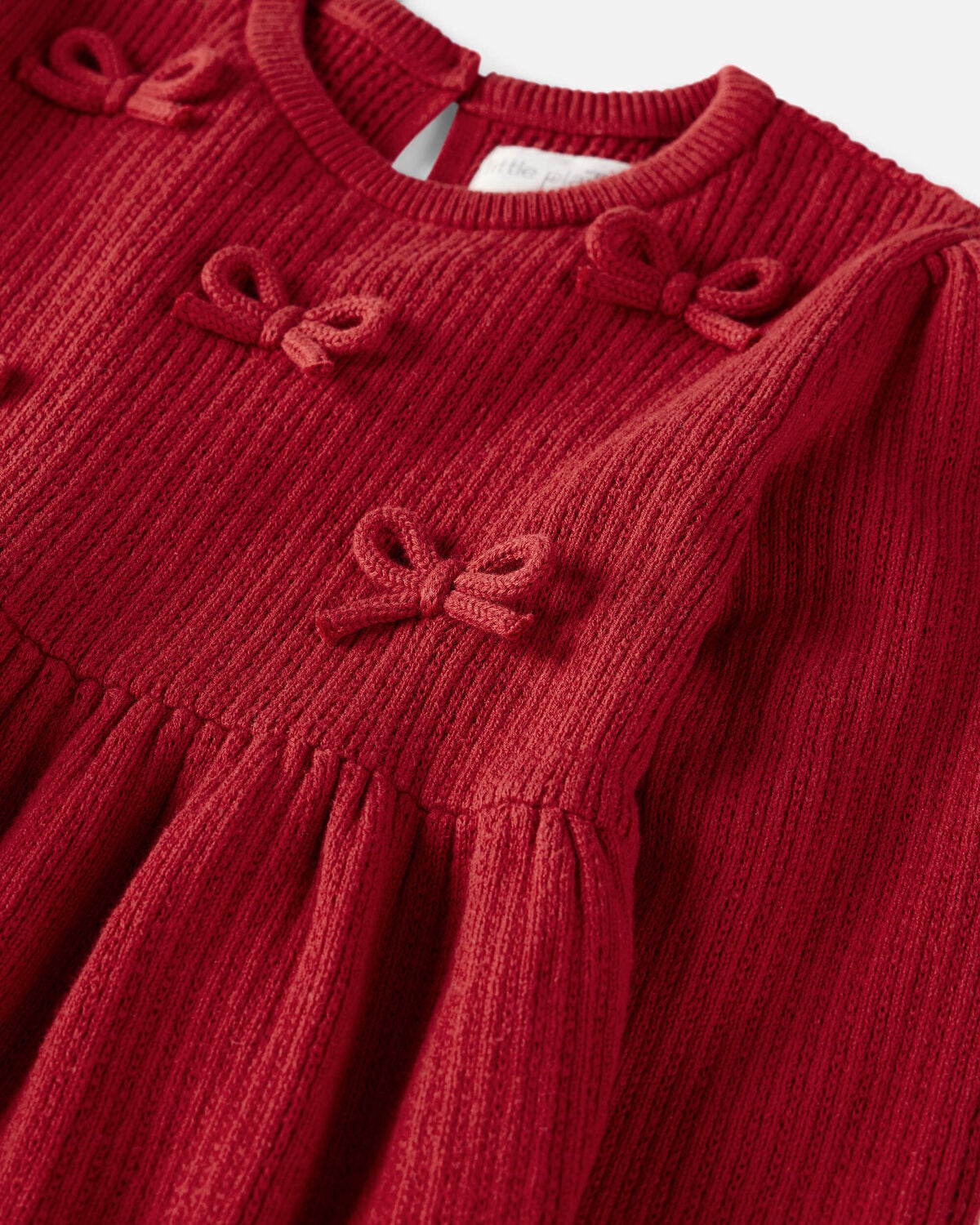 Toddler Girl Organic Cotton Sweater Knit Dress - Image 3