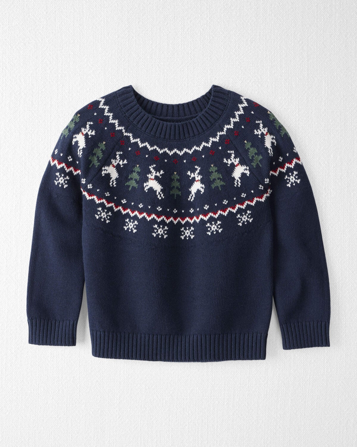 Toddler Organic Cotton Fair Isle Sweater Knit Pullover