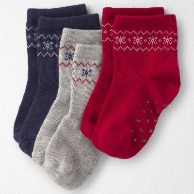 Toddler 3-Pack No-Slip Ankle Socks Made with Organic Cotton