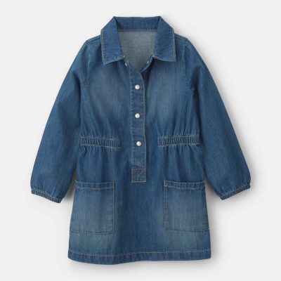 Toddler Girl Denim Long-Sleeve Dress - Medium Wash