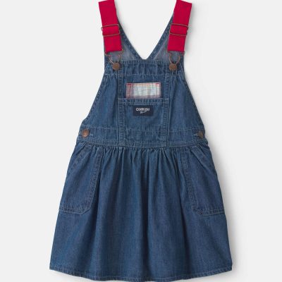 Toddler Girl Chambray Denim Skirtall - Medium Wash