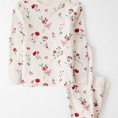 Toddler Girl 2-Piece Organic Cotton Pajamas in Rosethorn Hollow