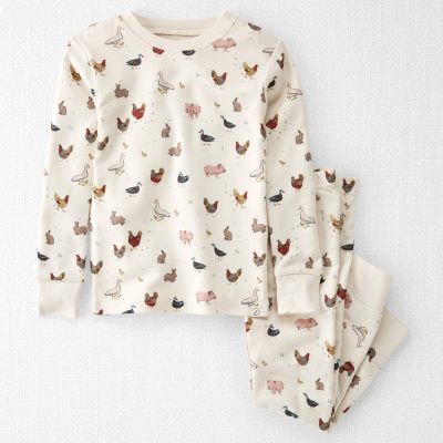 Toddler Organic Cotton Pajamas in Farm Friends
