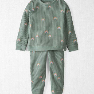 Toddler 2-Piece Organic Cotton Waffle Knit Top & Pant Set