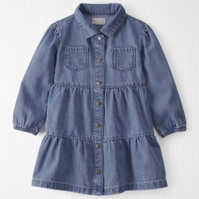Toddler Girl Organic Cotton Denim Dress