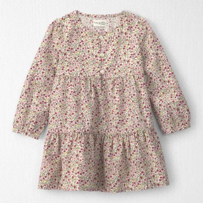 Toddler Girl Organic Cotton Dobby Dress in Floral