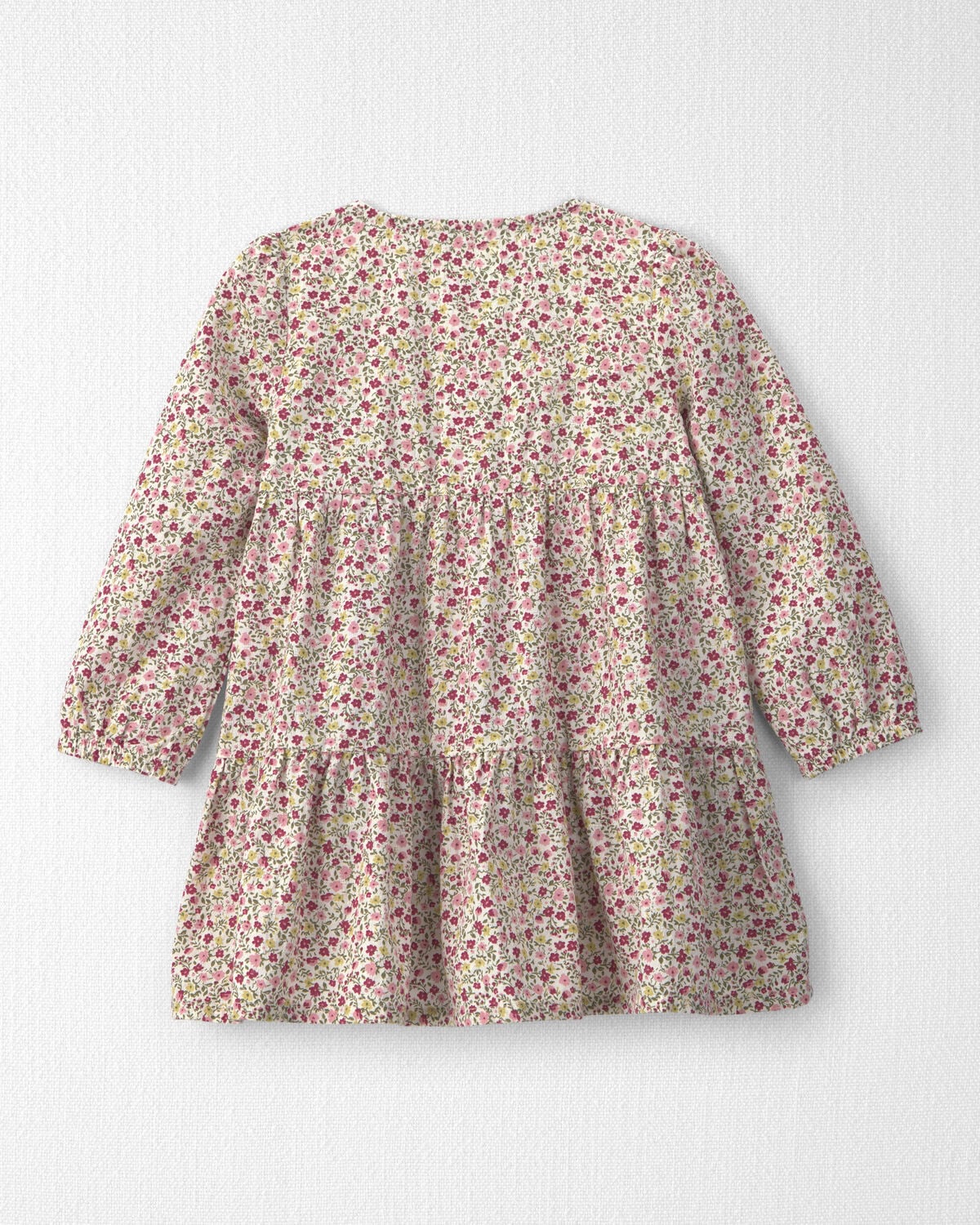 Toddler Girl Organic Cotton Dobby Dress in Floral - Image 2