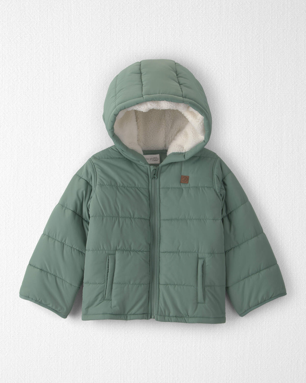 Toddler Recycled Teddy Fleece Hooded Puffer Jacket