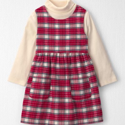 Toddler Girl 2-Piece Organic Cotton Flannel Jumper Set