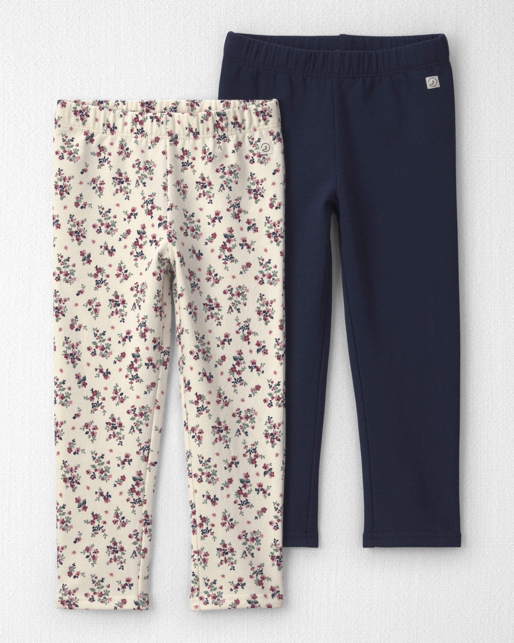 Toddler Girl 2-Pack Recycled Fleece Bottoms Made with Organic Cotton - Image 6