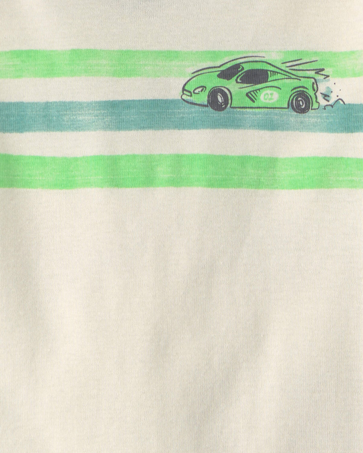 Toddler Boy Cars 100% Cotton 6-Piece Pajama Sets - Green/Cream - Image 3